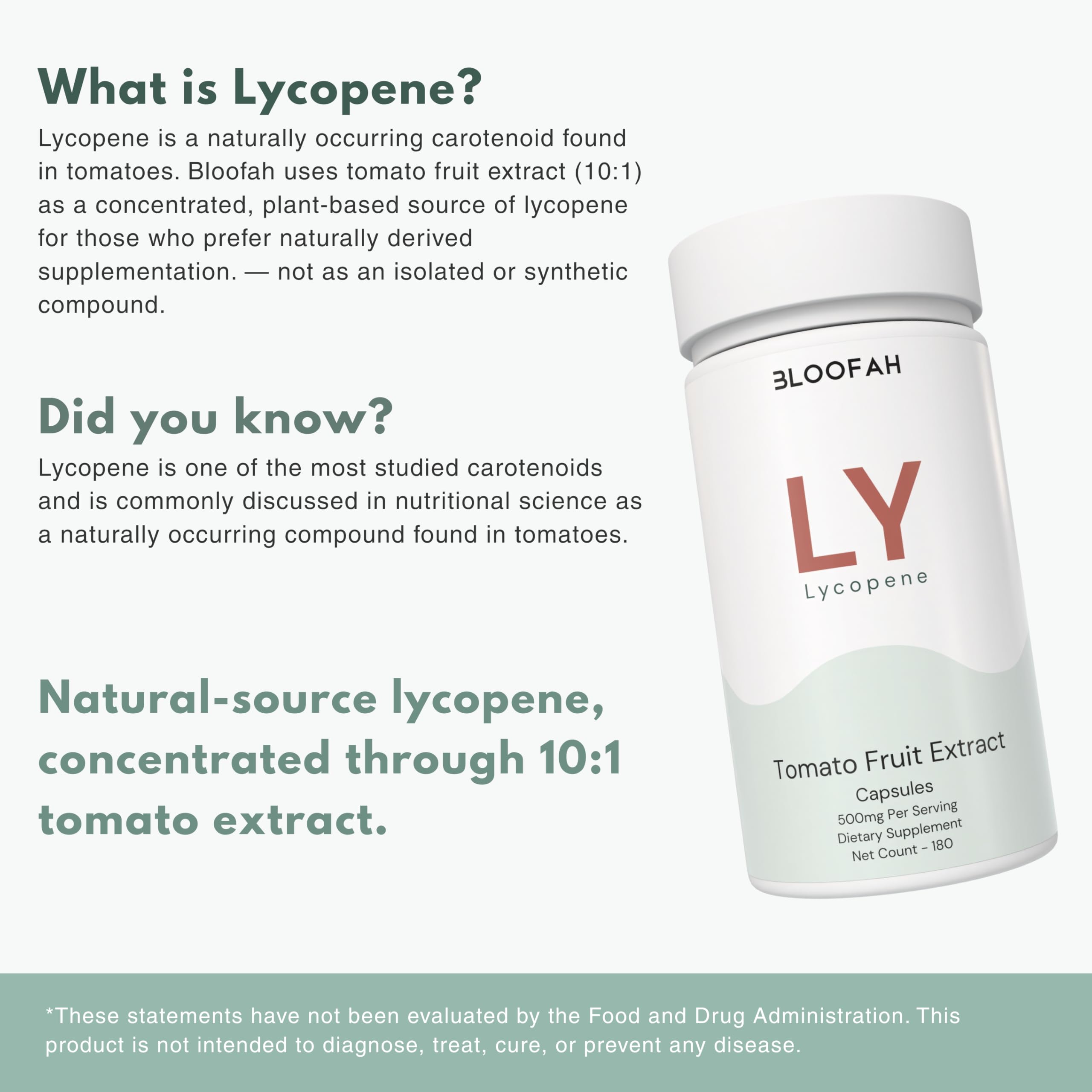 Bloofah Lycopene Supplement side view showing label