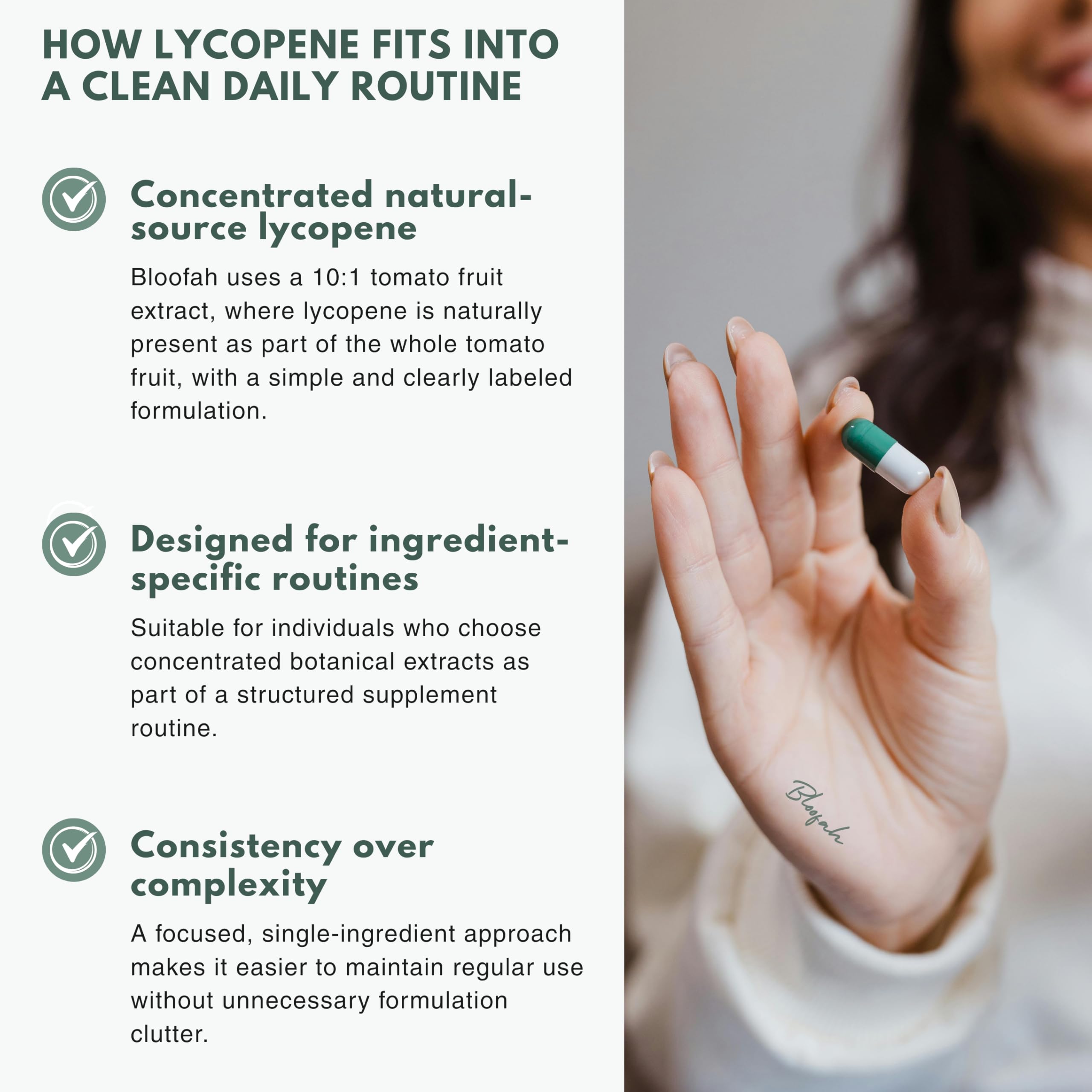 Bloofah Lycopene Supplement with measuring scoop