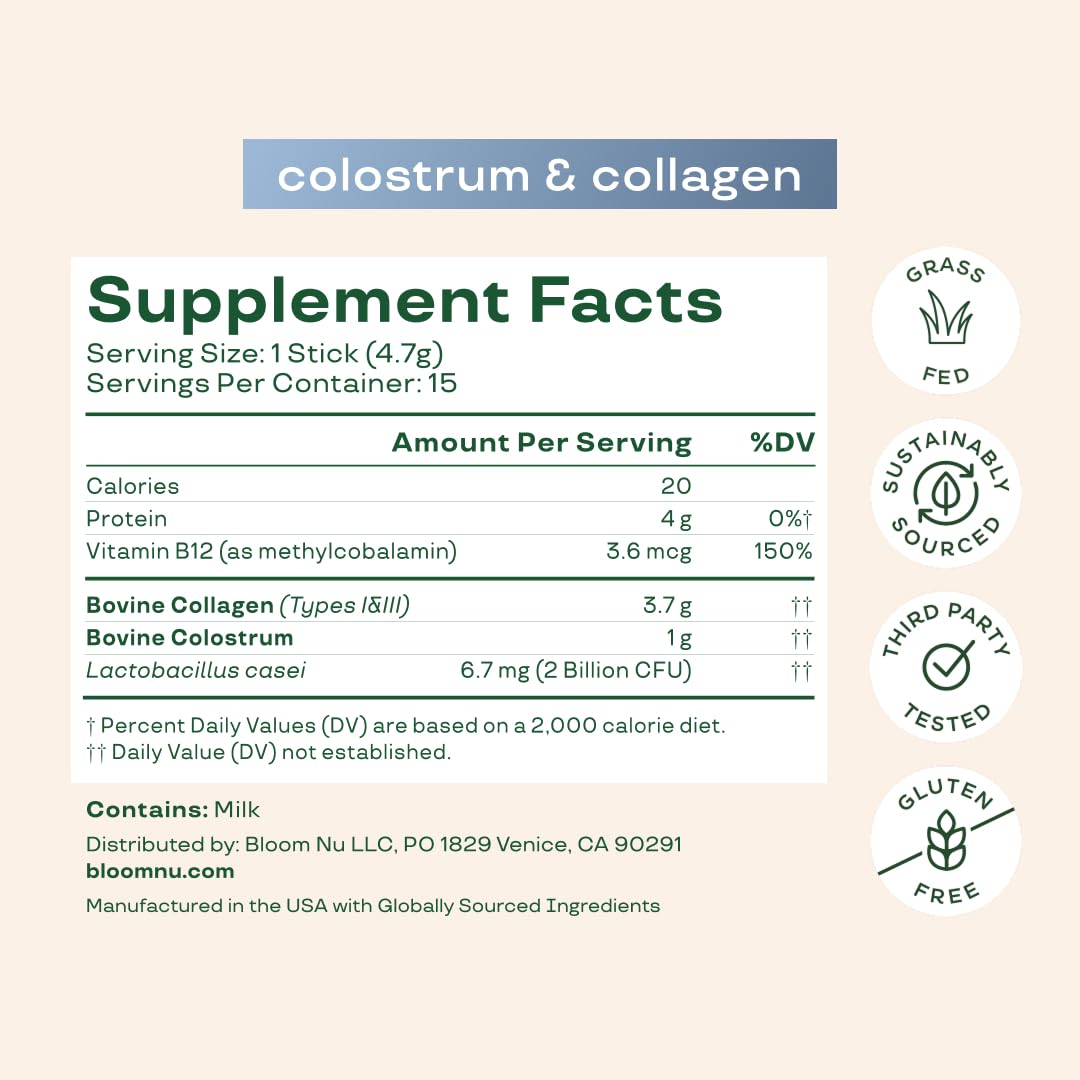 Bloom Nutrition Colostrum Probiotics Supplement capsules