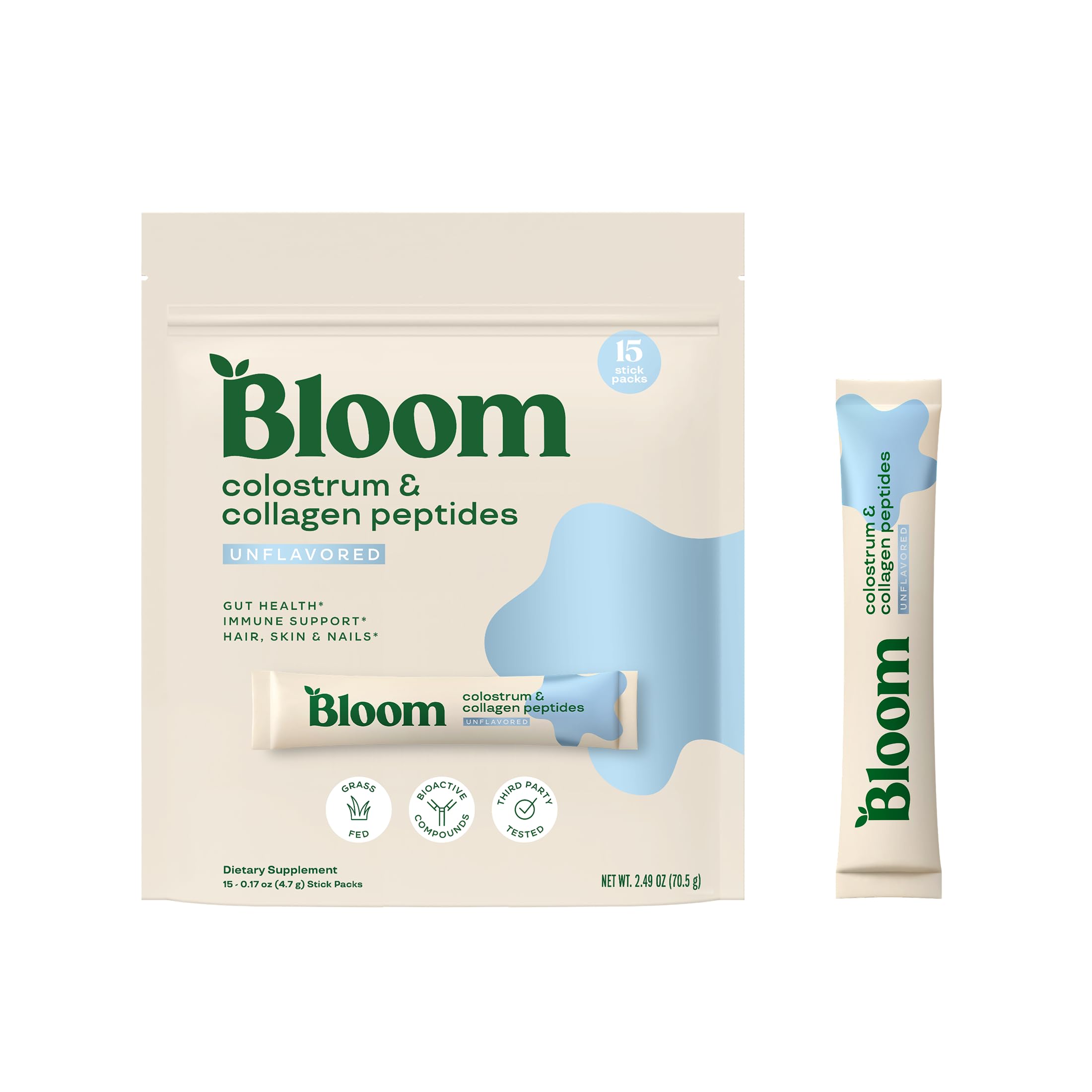 Bloom Nutrition Colostrum Probiotics Supplement front view