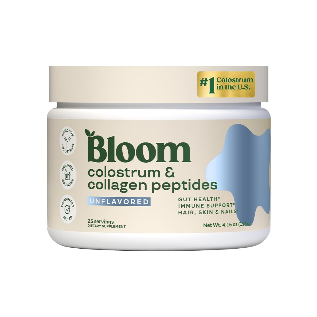 Bloom Nutrition Colostrum & Probiotics with B12 120g front view