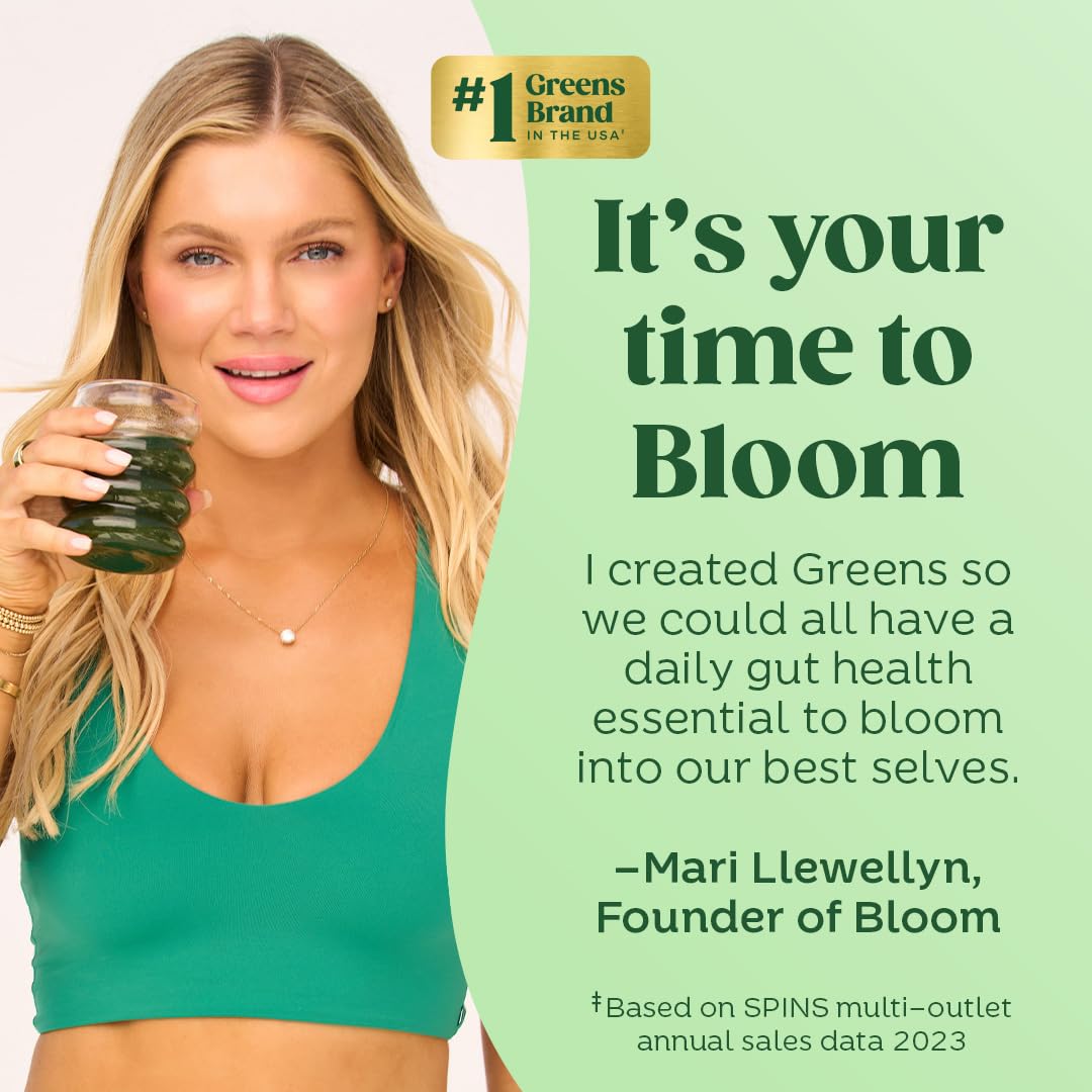 Bloom Nutrition Greens & Superfoods Powder container top view