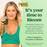 Bloom Nutrition Greens & Superfoods Powder container top view