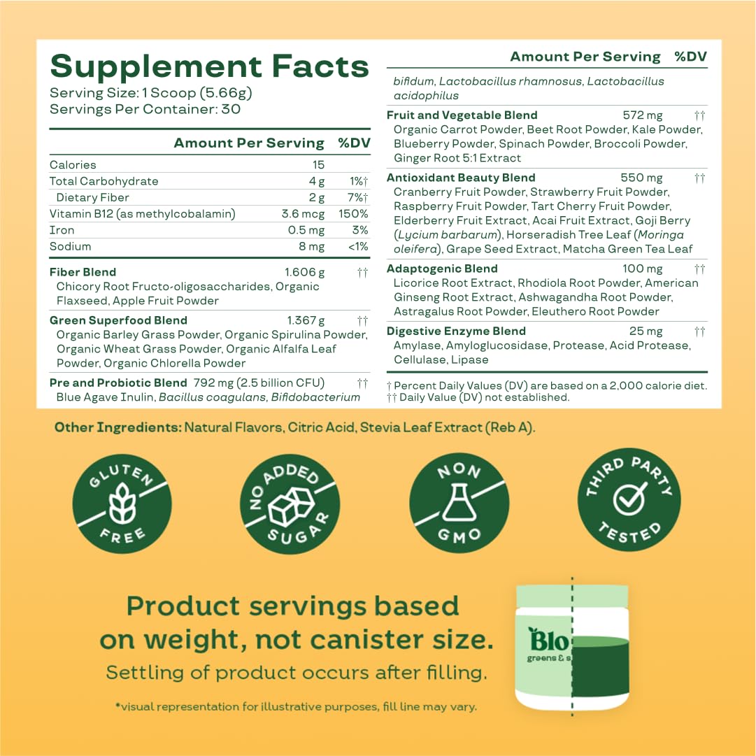 Bloom Nutrition Greens & Superfoods Powder in a smoothie