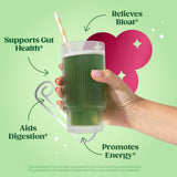Bloom Nutrition Greens & Superfoods Powder mixed in a smoothie