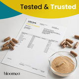Bloomeo Women's Balance Beef Organ Supplement capsules on a table