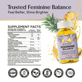 Bloomody Feminine Balance Gummies bottle with a measuring spoon