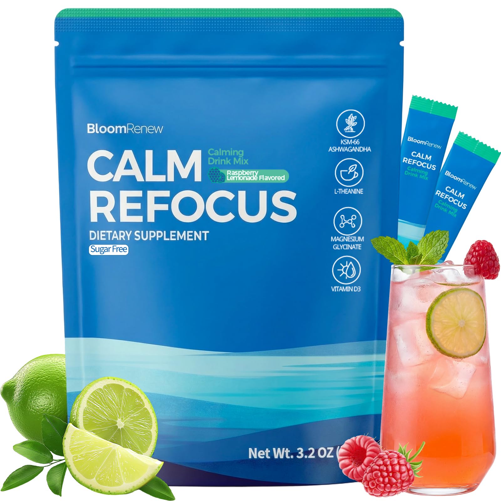 BloomRenew Calm Drink Mix packaging front view