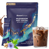 BloomRenew Mushroom Hot Cocoa box front view with 20 packets