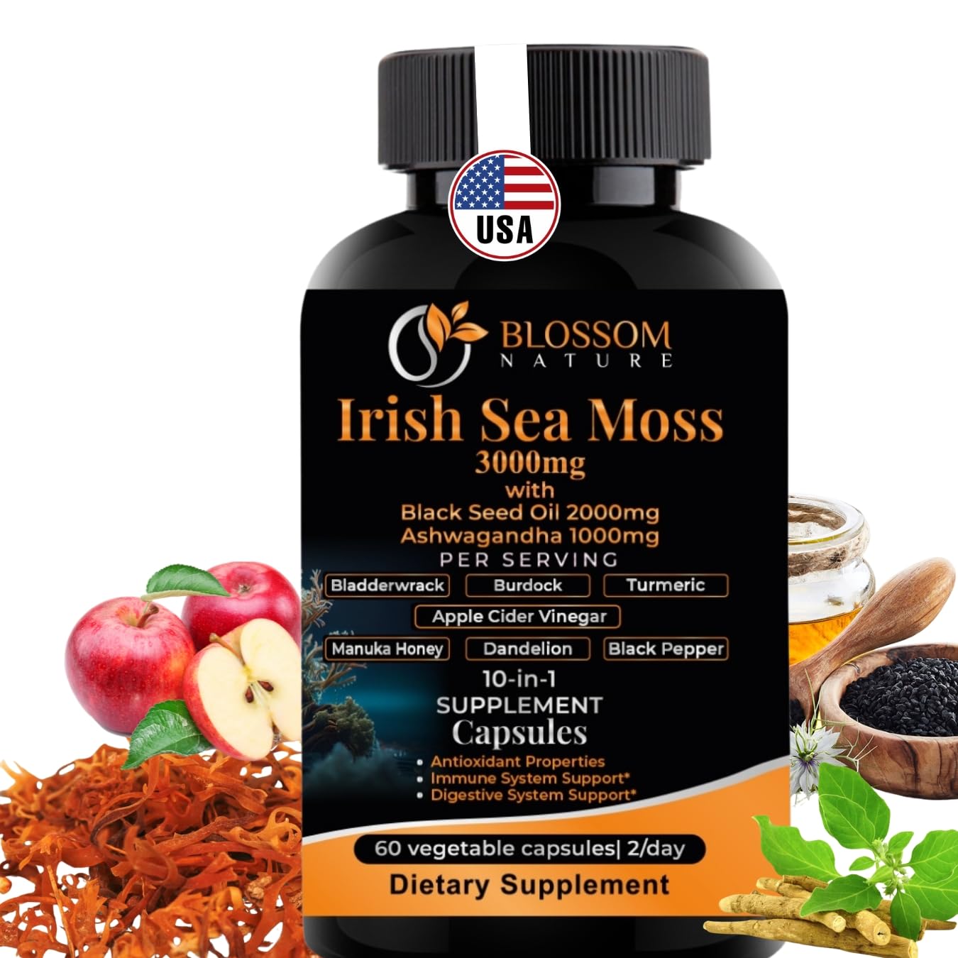 Blossom Nature 10-in-1 Blended Vitamin & Mineral Supplement front view