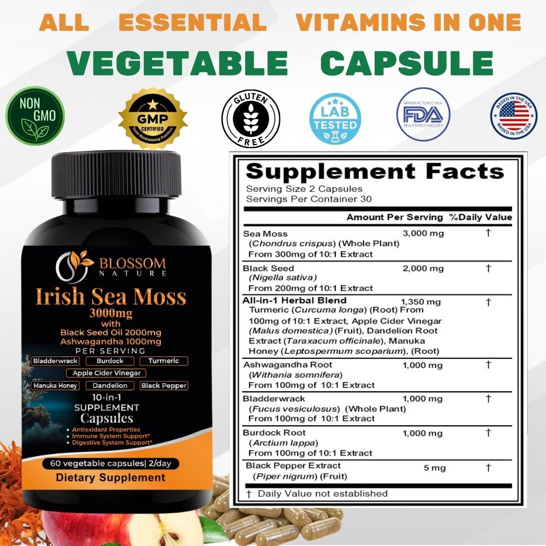 Blossom Nature 10-in-1 supplement capsule close-up