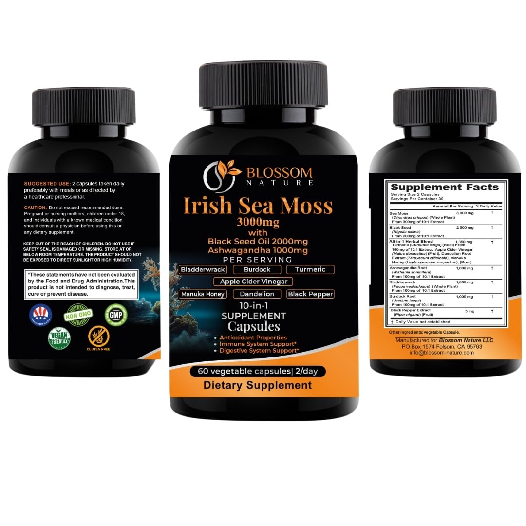 Blossom Nature 10-in-1 supplement displayed with other wellness products