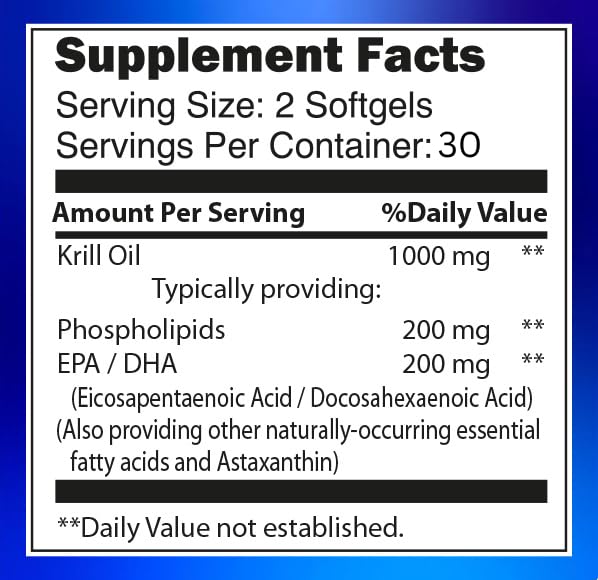 Blossom Nature Antarctic Krill Oil Softgels showing softgel size and shape