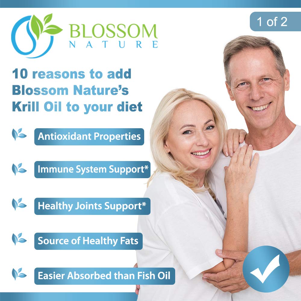 Blossom Nature Krill Oil Capsules on a wooden table