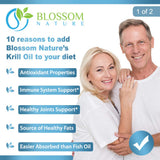 Blossom Nature Krill Oil Capsules on a wooden table