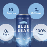 Blue Bear Sleep Adaptogen Drink served over ice in a glass