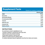 blue fresh NAD Patches with highlighted ingredients