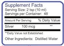 Blue Ridge Silver Colloidal Silver 10 ppm bottle side view