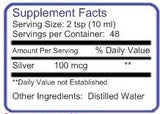 Blue Ridge Silver Colloidal Silver 10 ppm bottle side view
