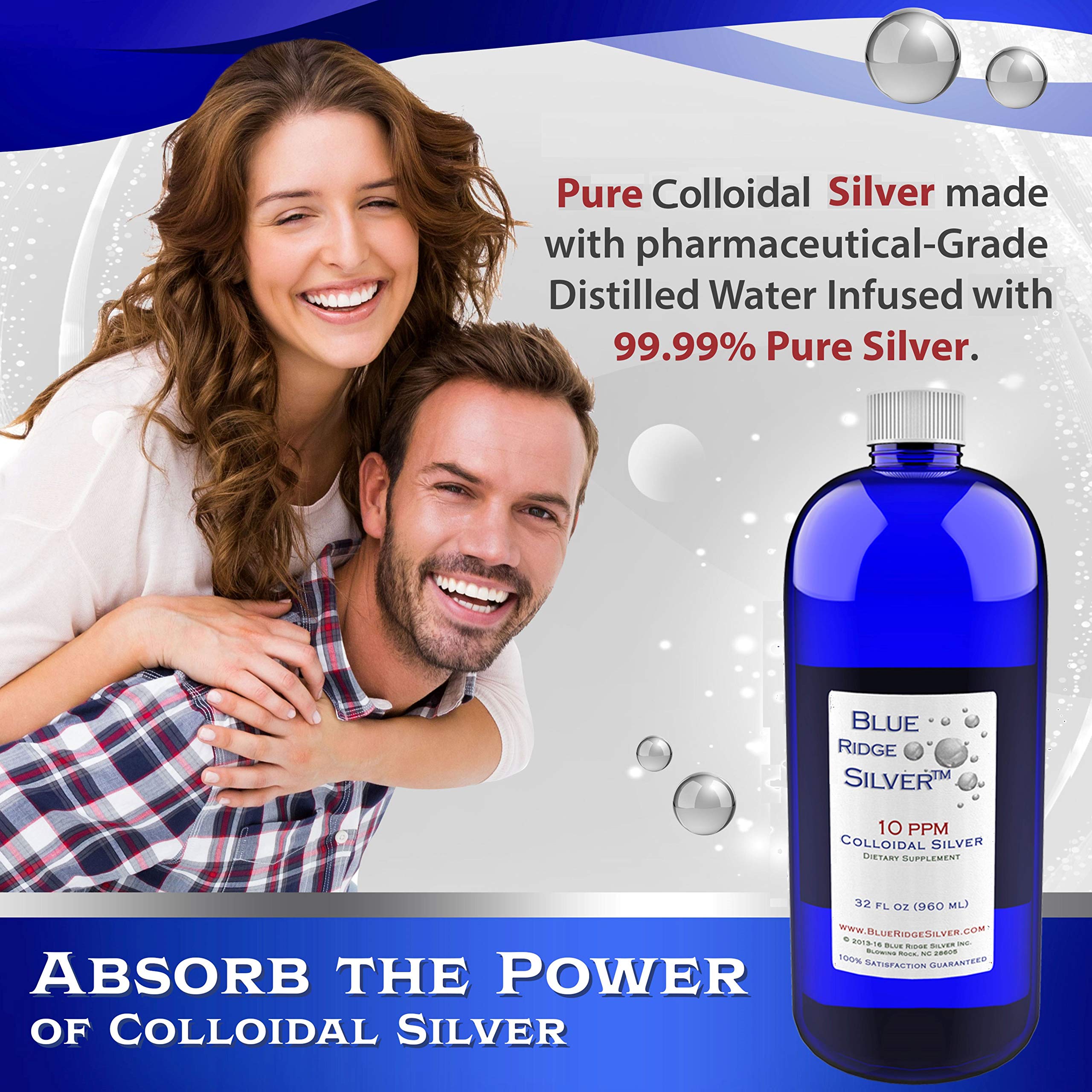 Blue Ridge Silver Colloidal Silver 1061g in BPA-free bottle