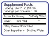 Blue Ridge Silver Colloidal Silver 1061g label close-up