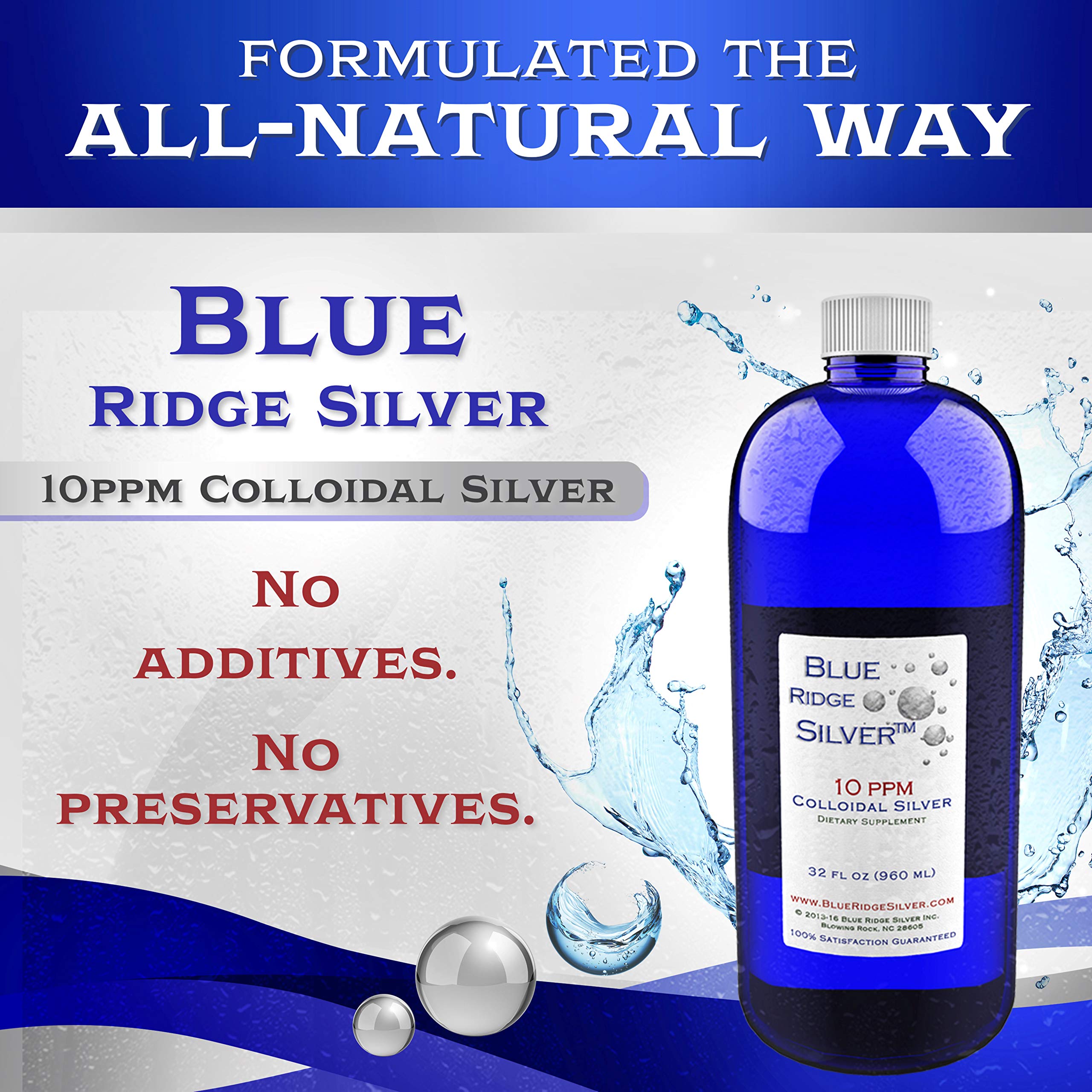 Blue Ridge Silver Colloidal Silver 1061g product features