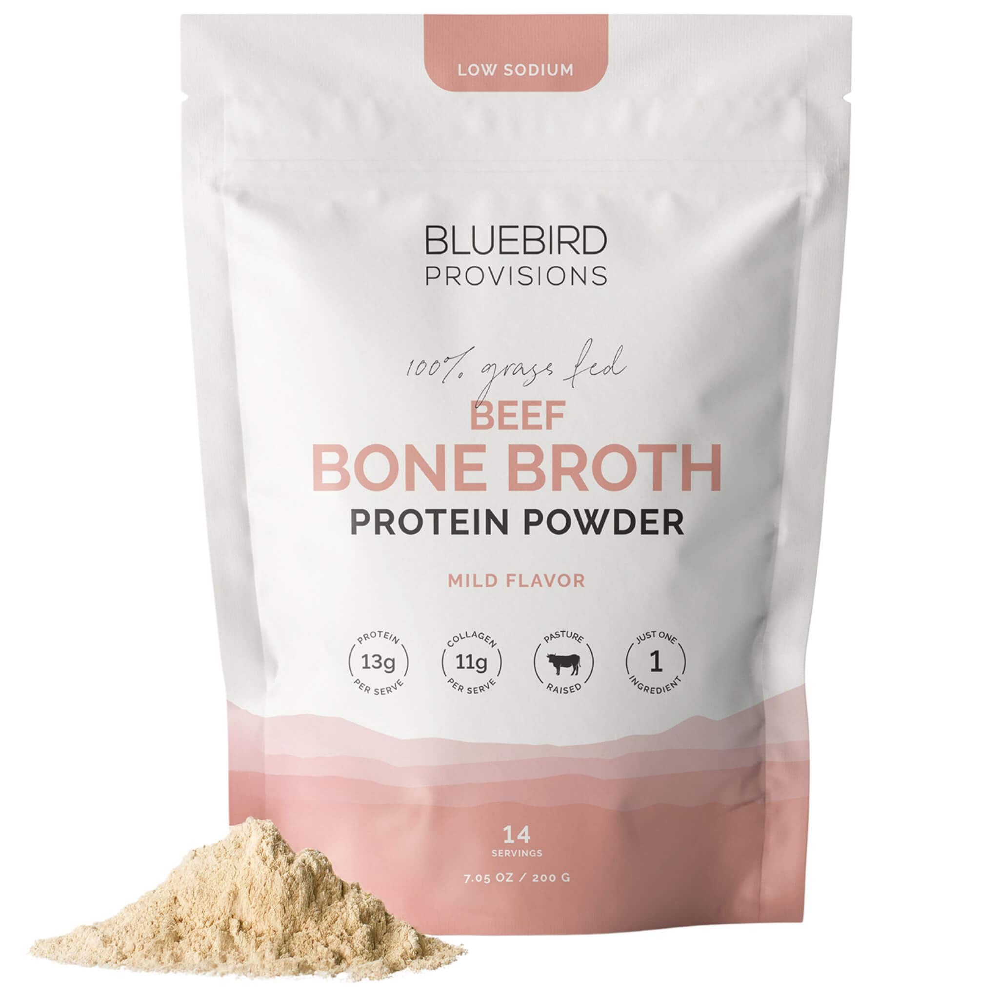BLUEBIRD PROVISIONS Beef Bone Broth Powder 200g front view