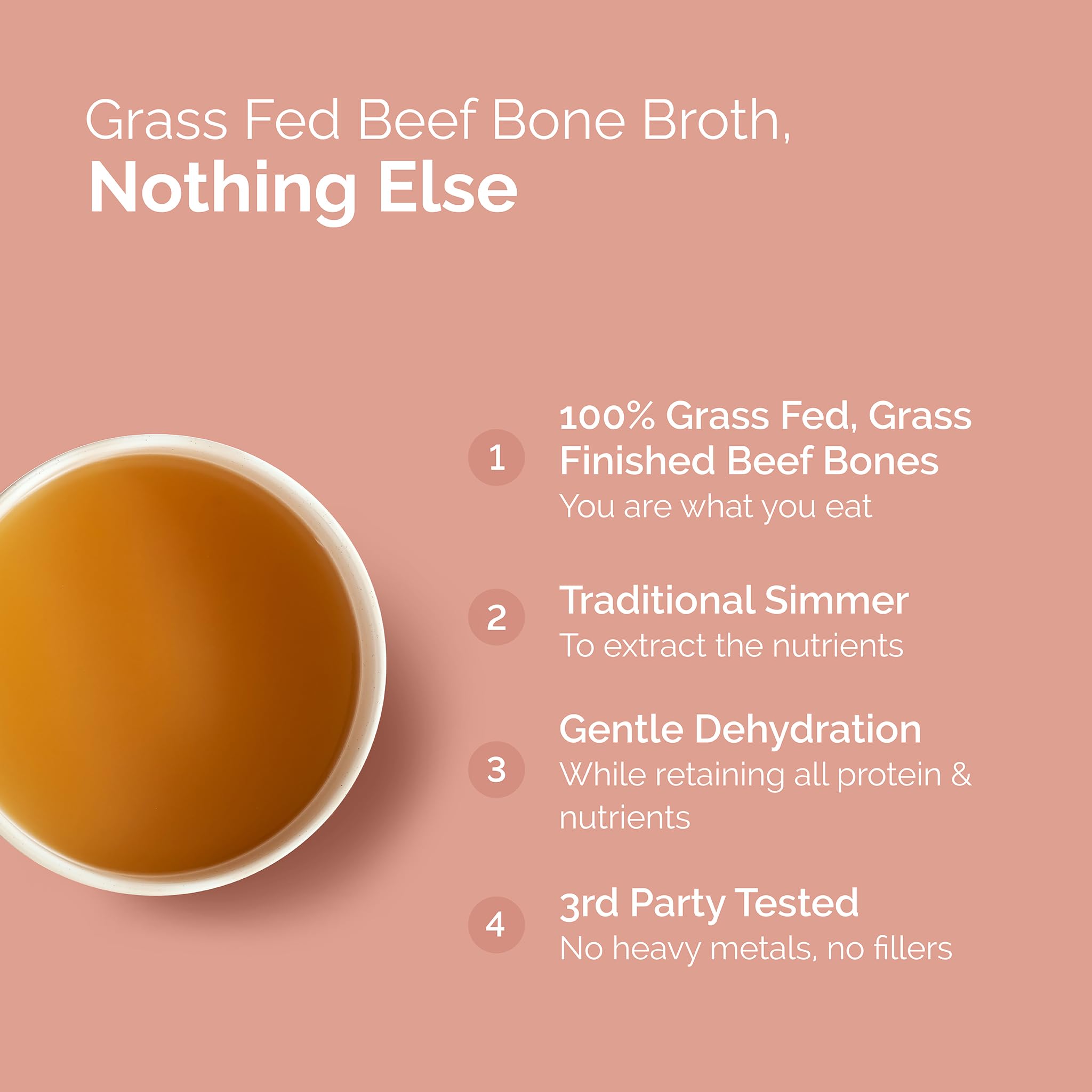 BLUEBIRD PROVISIONS Beef Bone Broth Powder mixed in a smoothie