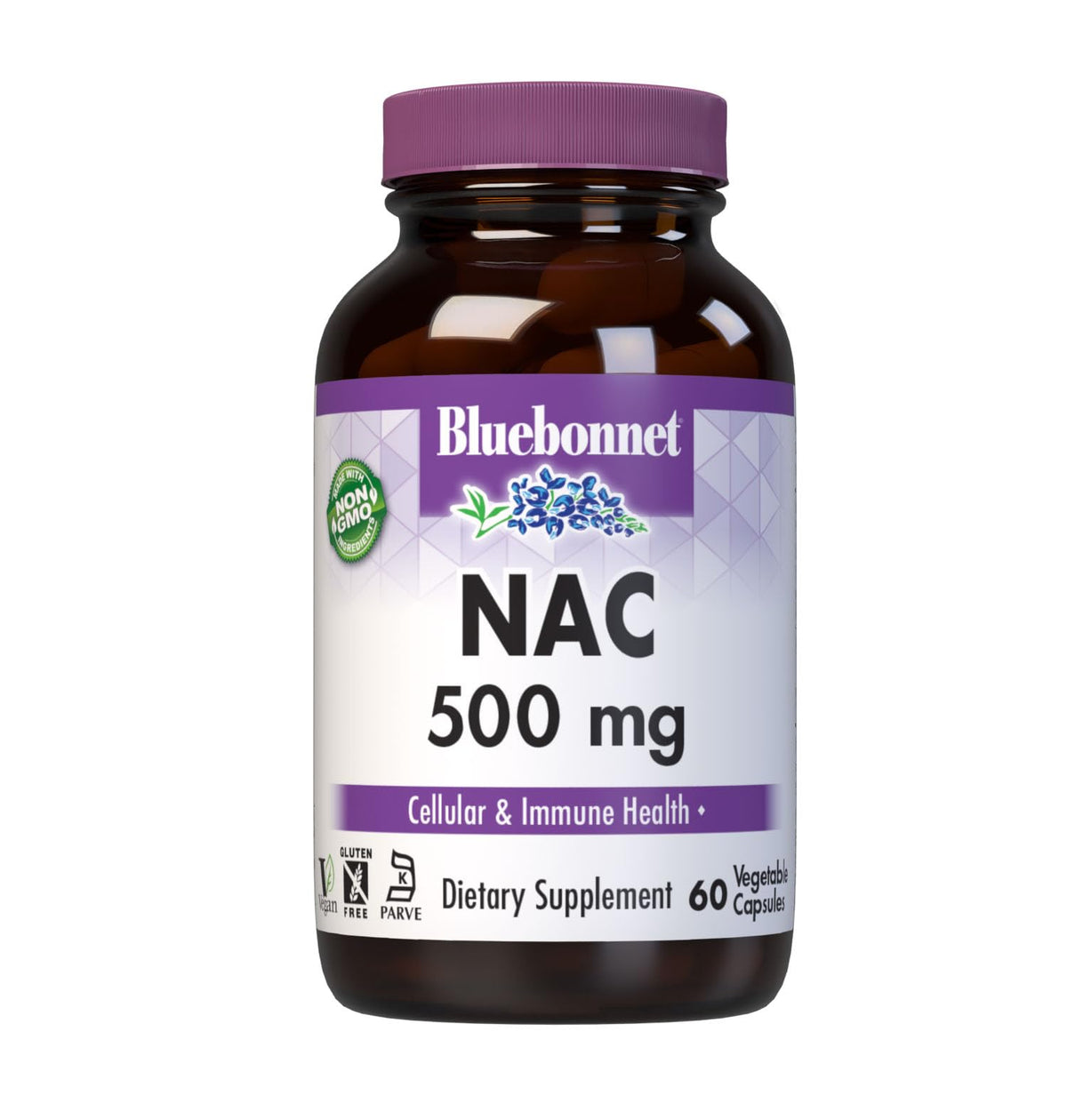 BlueBonnet Acetyl-L-Carnitine 500mg capsules front view