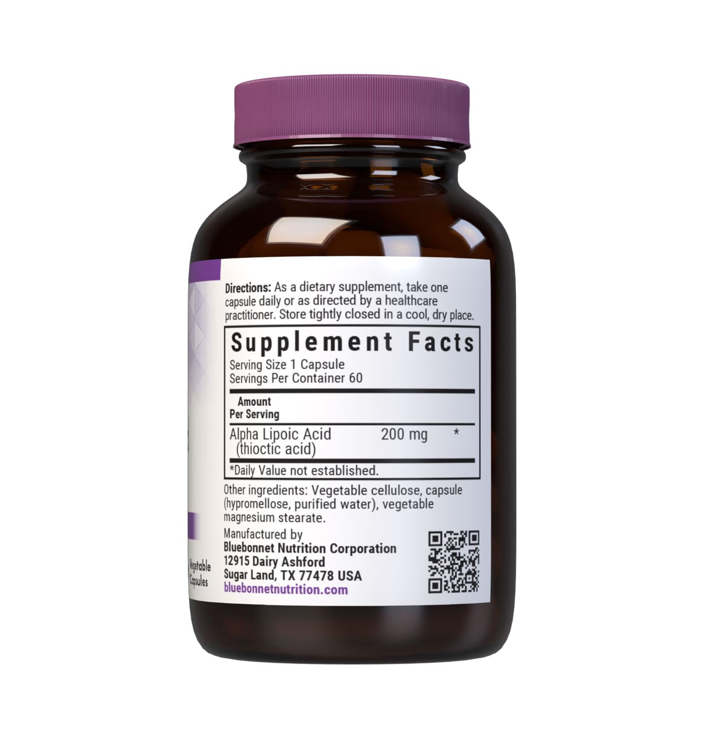 BlueBonnet Alpha Lipoic Acid 200mg product bottle with label