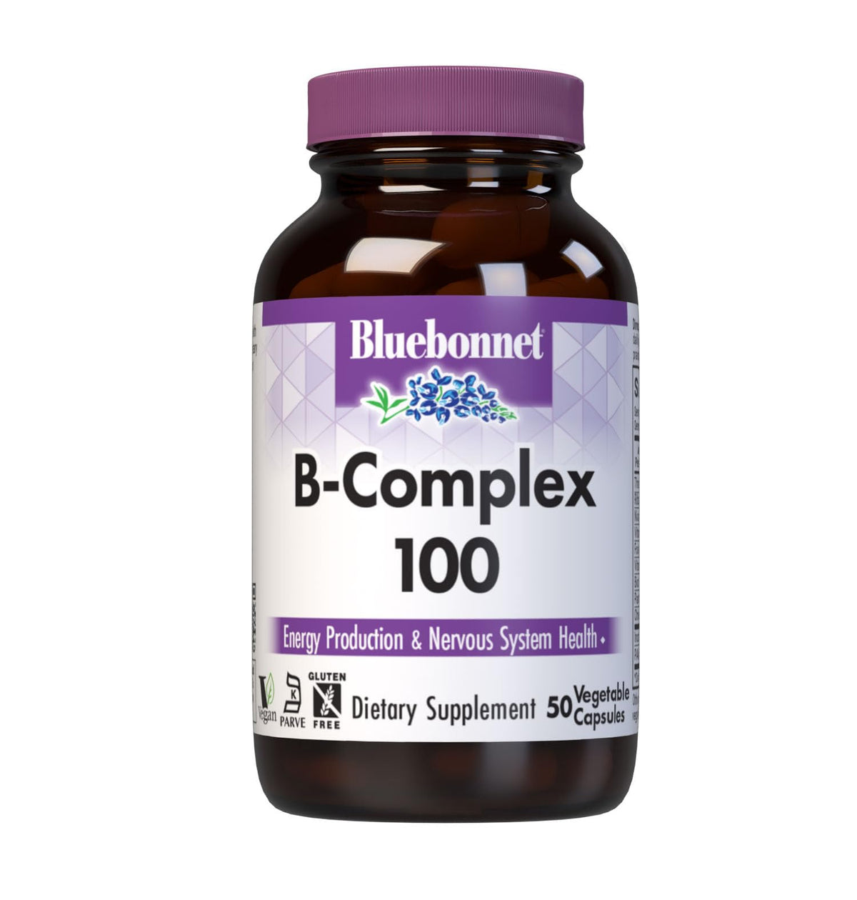 BlueBonnet B-Complex 50 Vegetable Capsules front view
