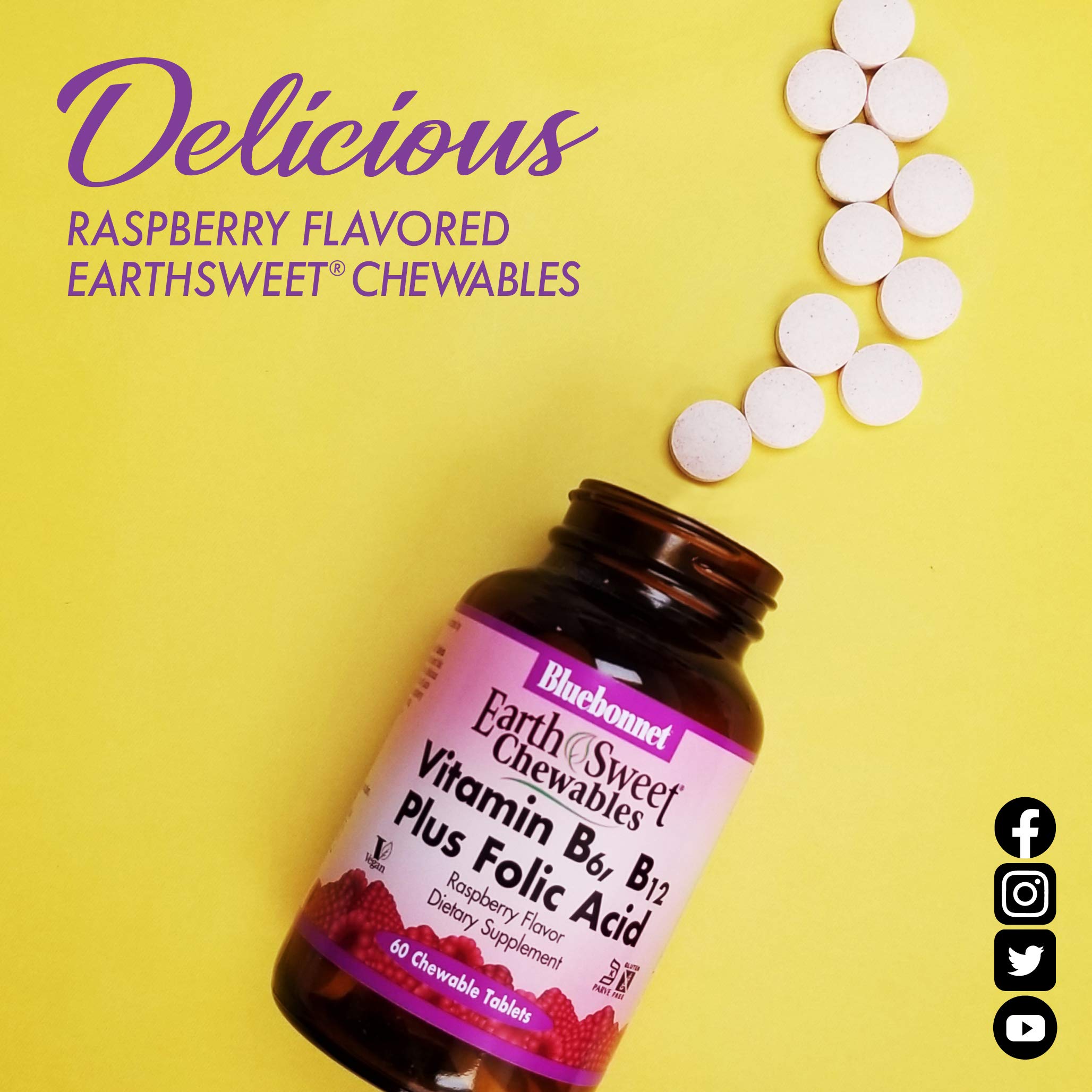 BlueBonnet B12 Chewable Tablets with ingredients list