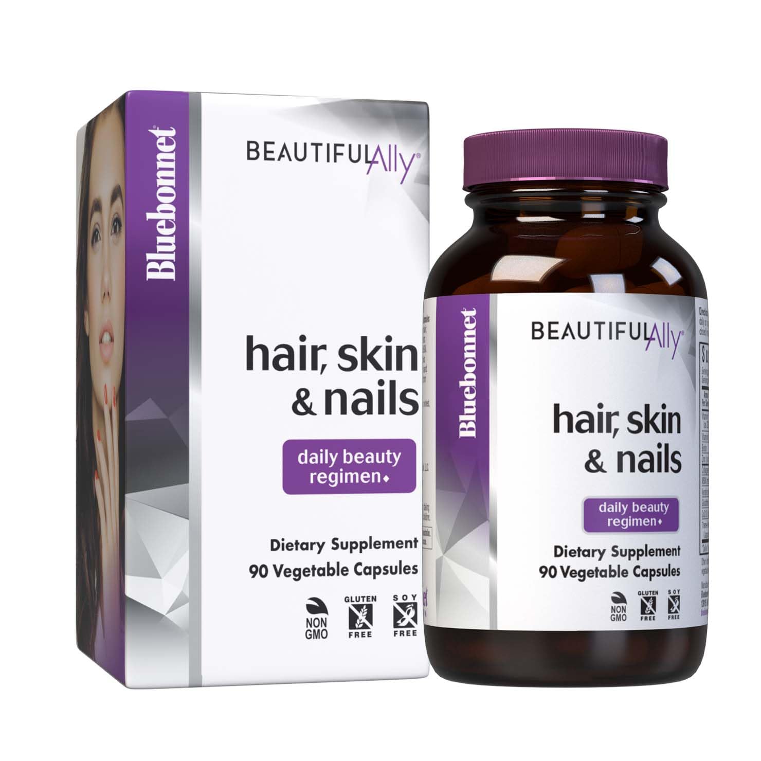 BlueBonnet Beautiful Ally Hair, Skin & Nails Capsules front view