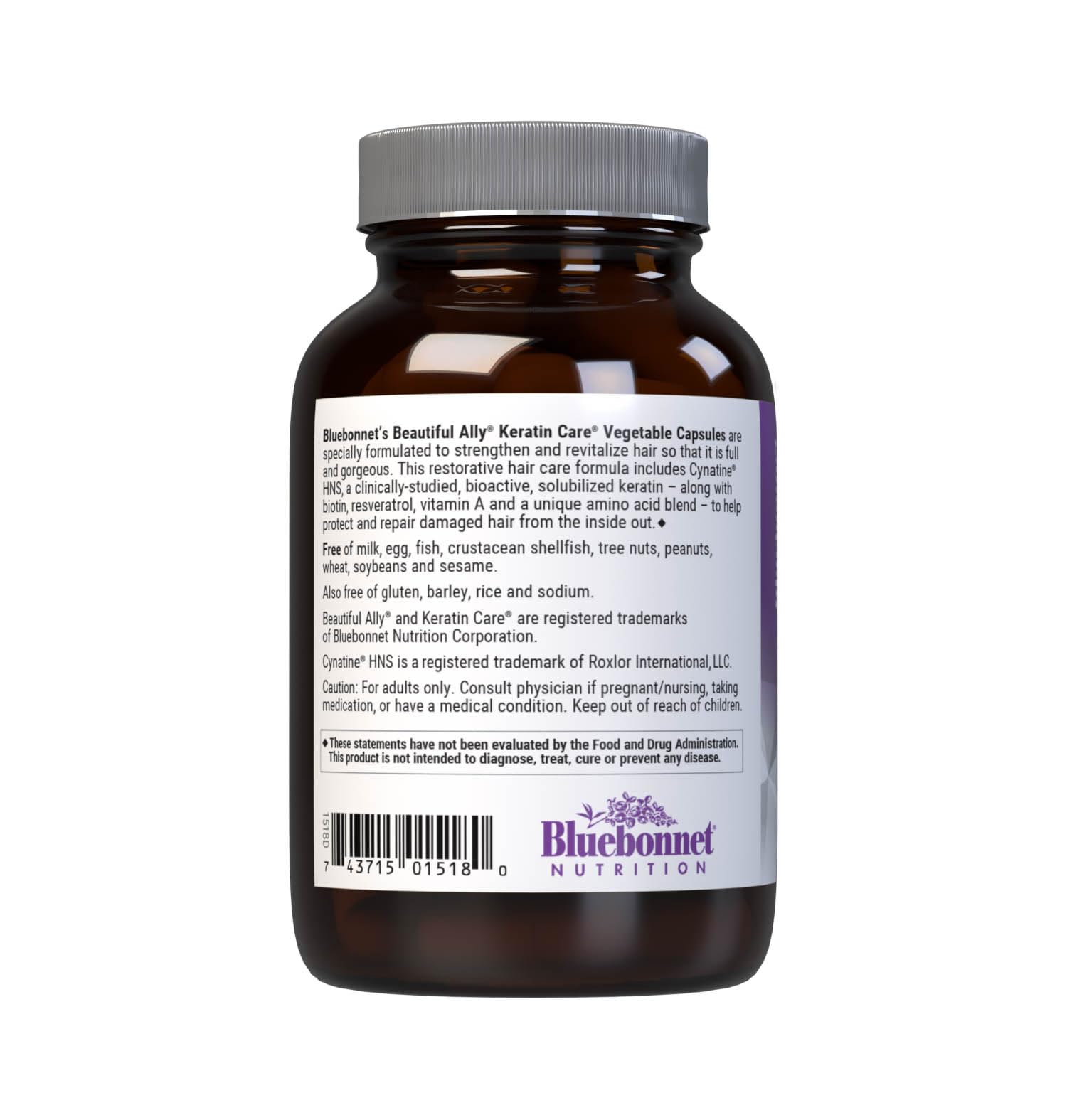BlueBonnet Beautiful Ally Keratin Care Capsules displayed with fresh herbs