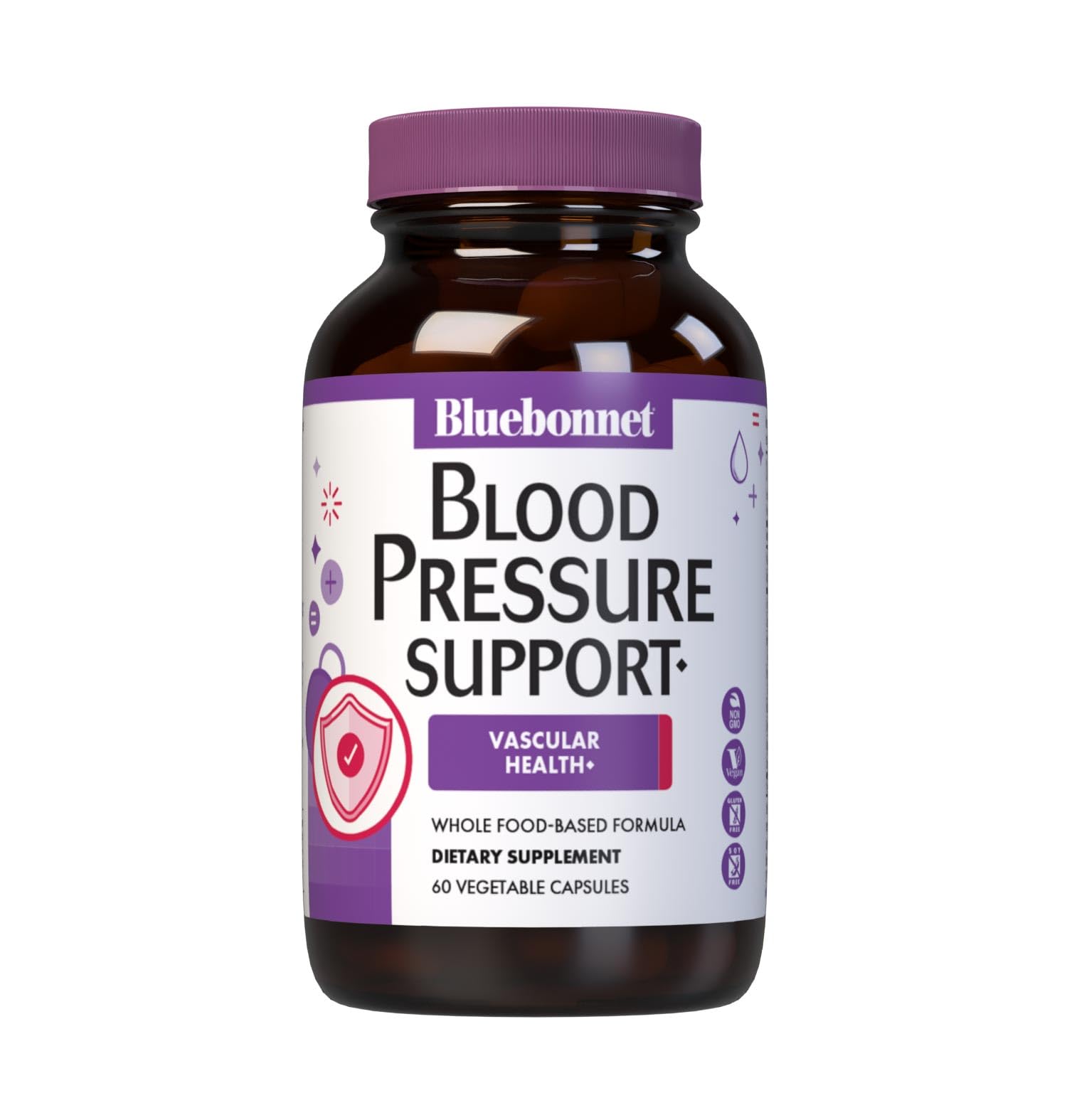 BlueBonnet Blood Pressure Support Vegetable Capsules front view