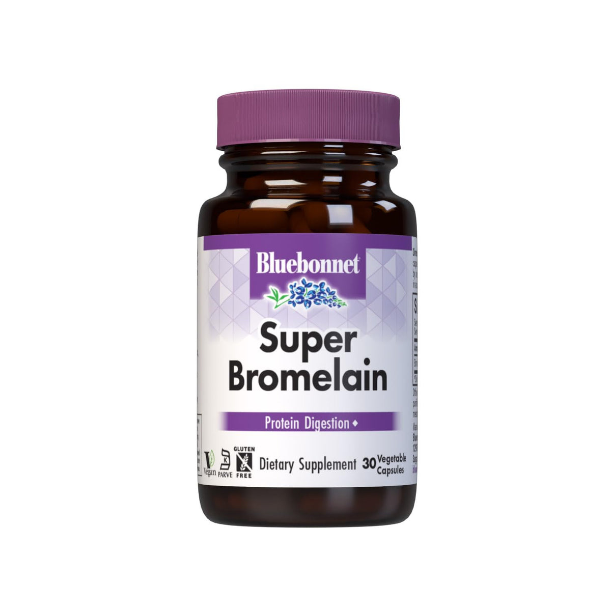BlueBonnet Bromelain 500mg vegetable capsules front view