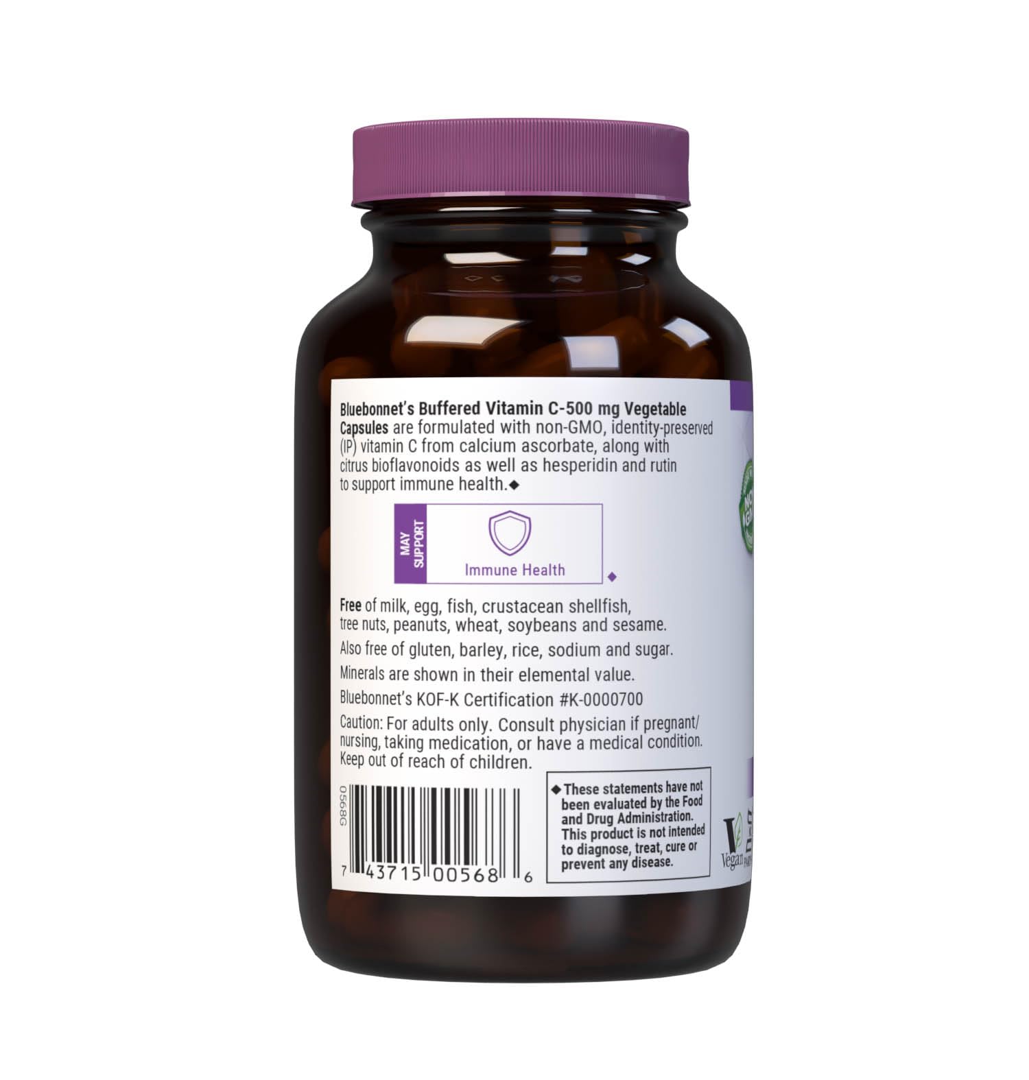 BlueBonnet Buffered Vitamin C 500 mg vegetable capsules packaging