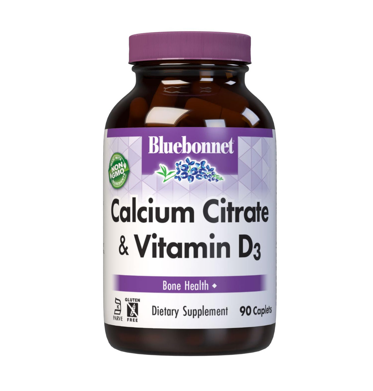 BlueBonnet Calcium Citrate 1000mg 90 Caplets front view