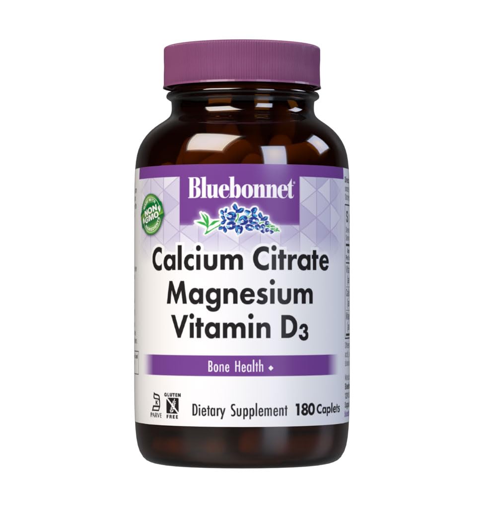 BlueBonnet Calcium Citrate Magnesium Plus Vitamin D3 180 caplets front view