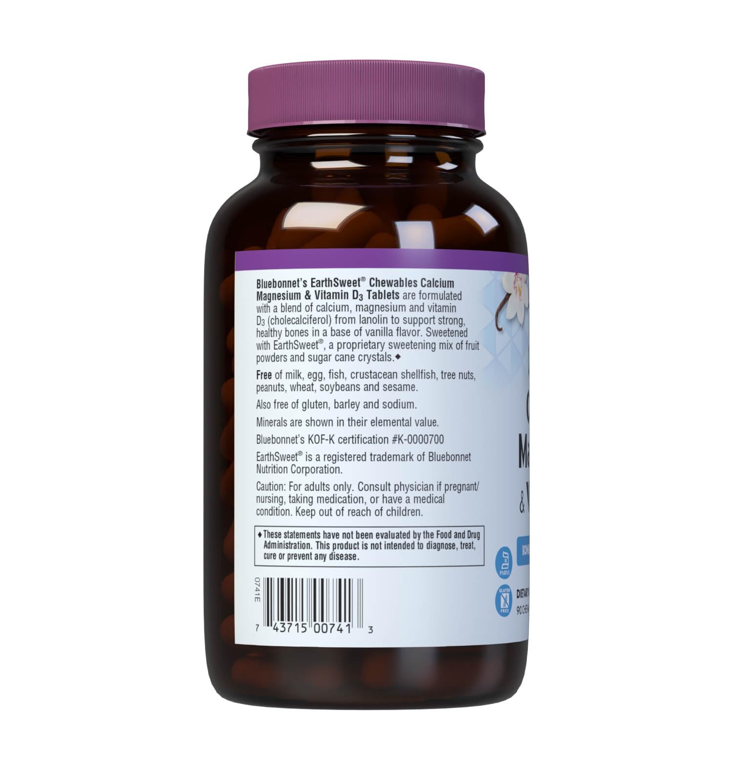BlueBonnet Calcium Magnesium Plus Vitamin D3 Chewable Lozenges side view