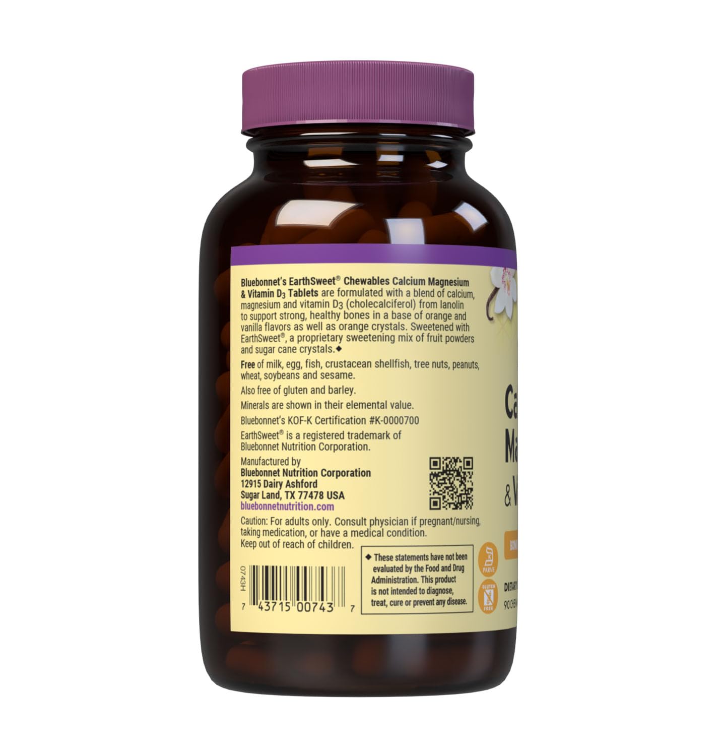 BlueBonnet Calcium Magnesium Plus Vitamin D3 Chewables in a bowl