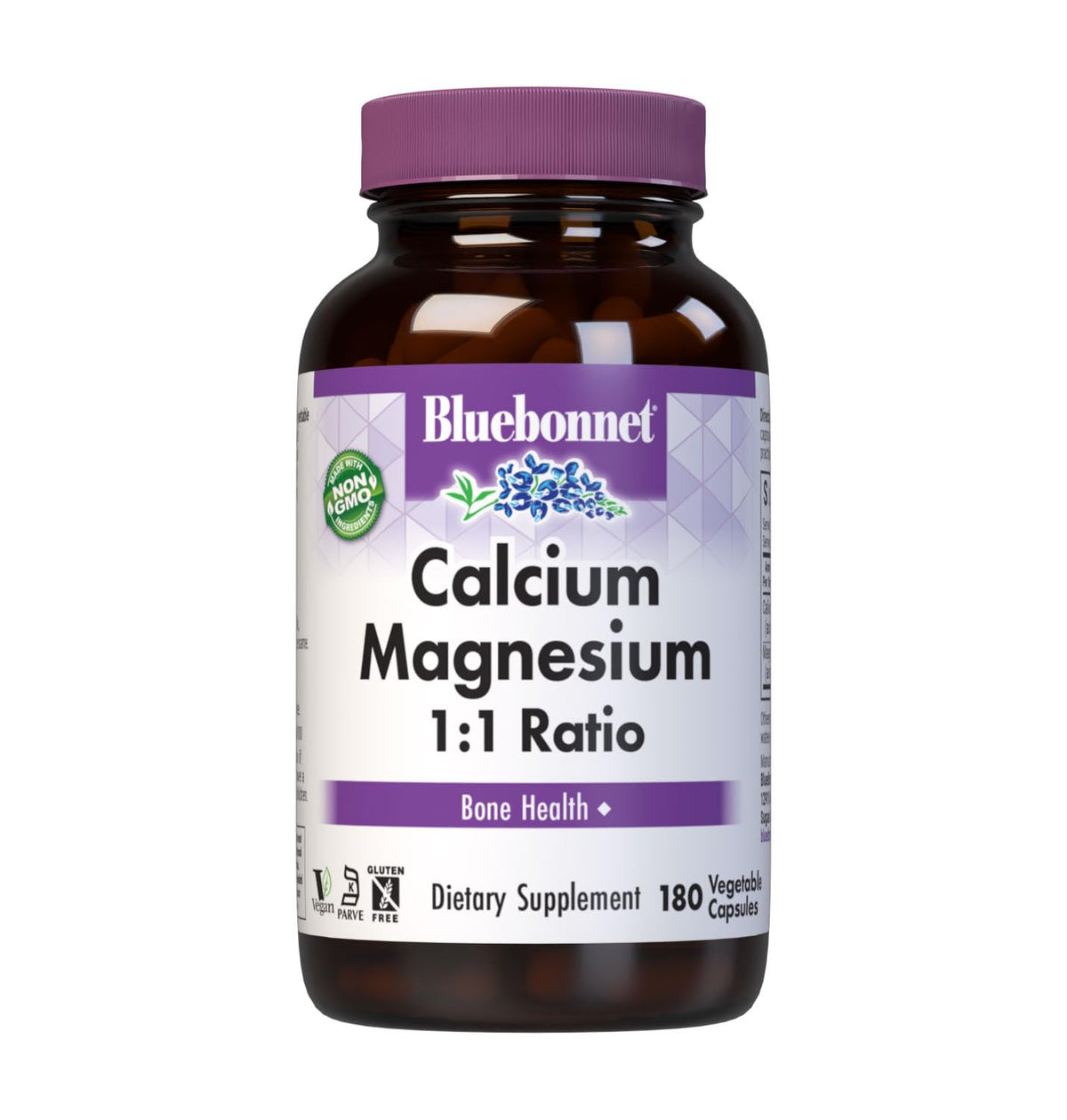 BlueBonnet Calcium & Magnesium Supplement 250mg front view of packaging
