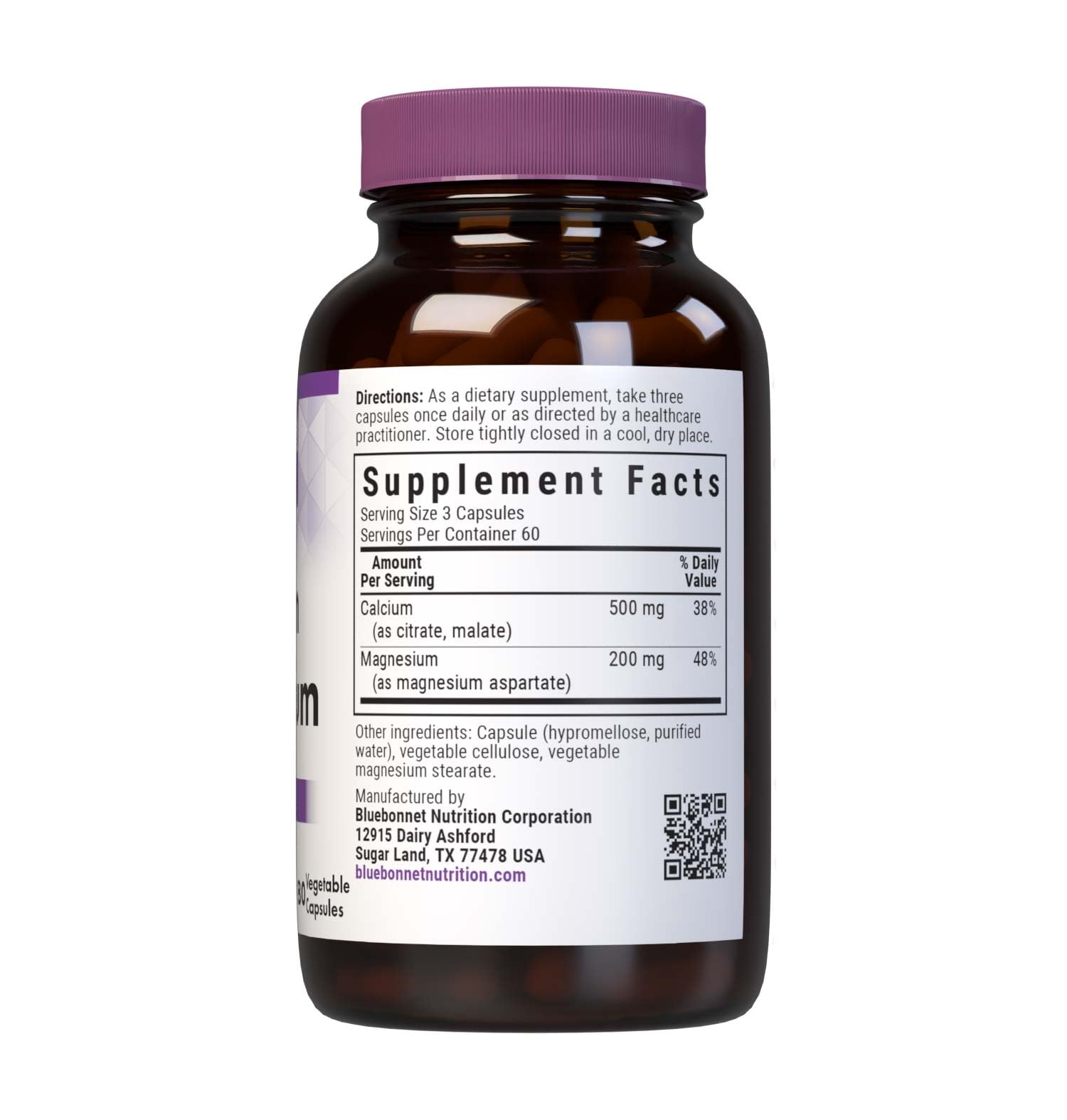 BlueBonnet Calcium Magnesium Vegetable Capsules side view
