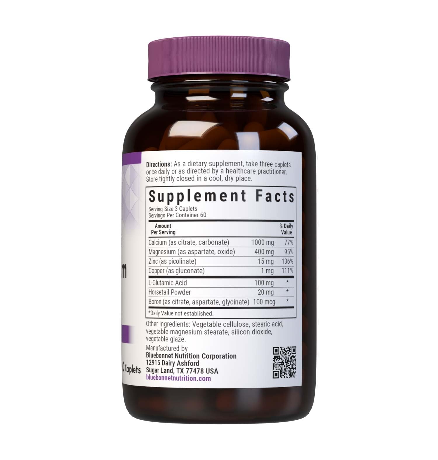 BlueBonnet Calcium Magnesium Zinc Supplement bottle with caplets