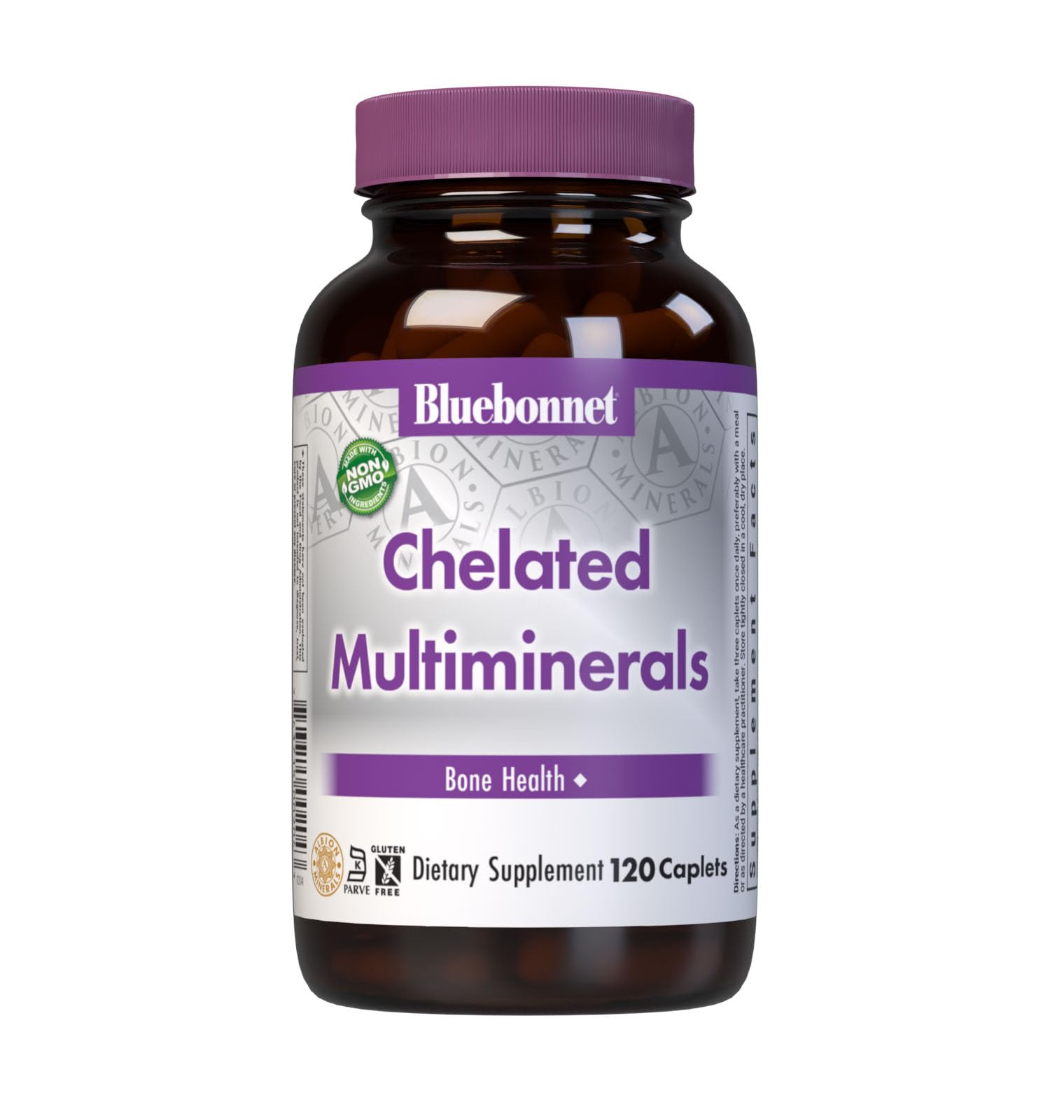 BlueBonnet Chelated Multi Minerals Caplets front view with packaging