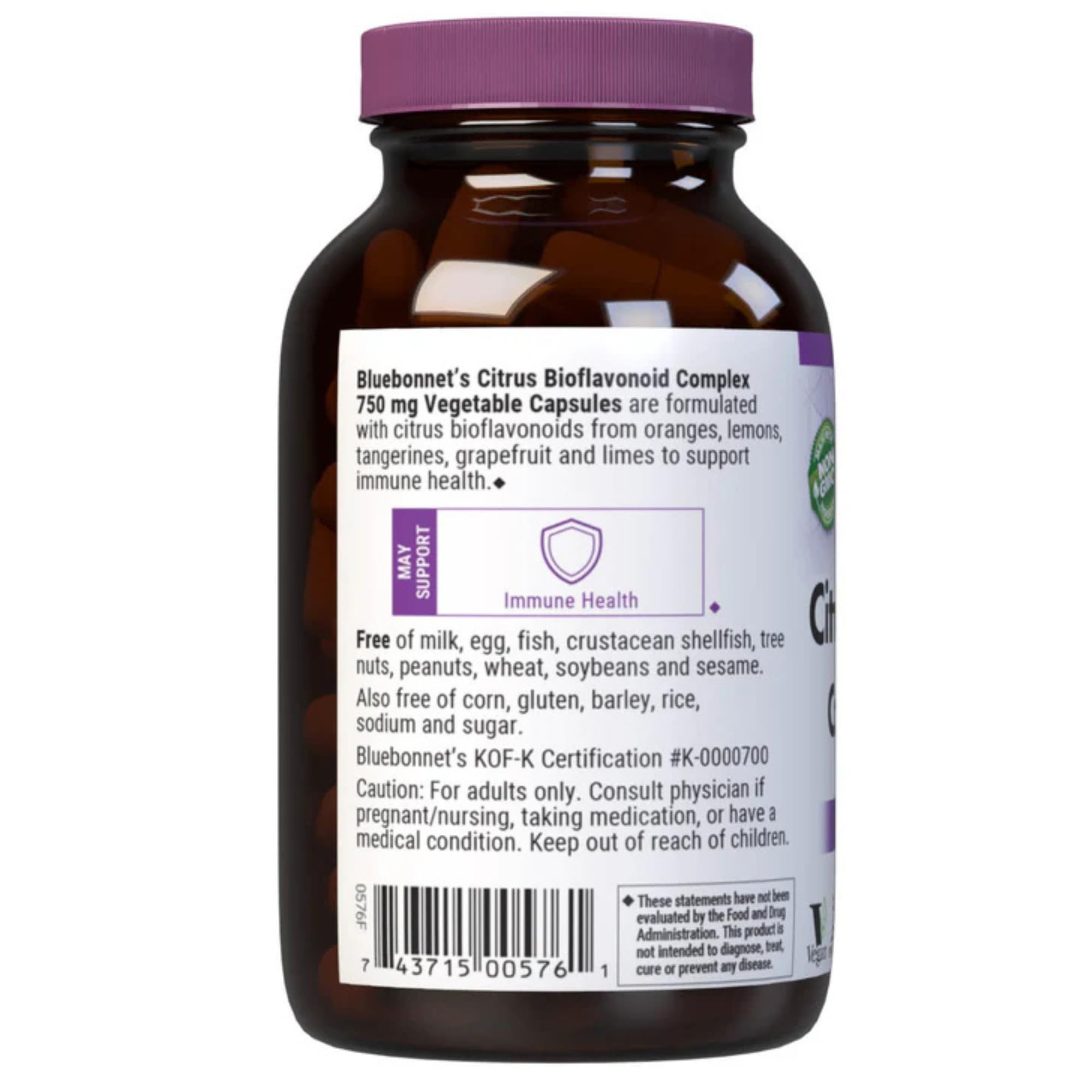 BlueBonnet Citrus Bioflavonoid Complex 750mg close-up of capsules