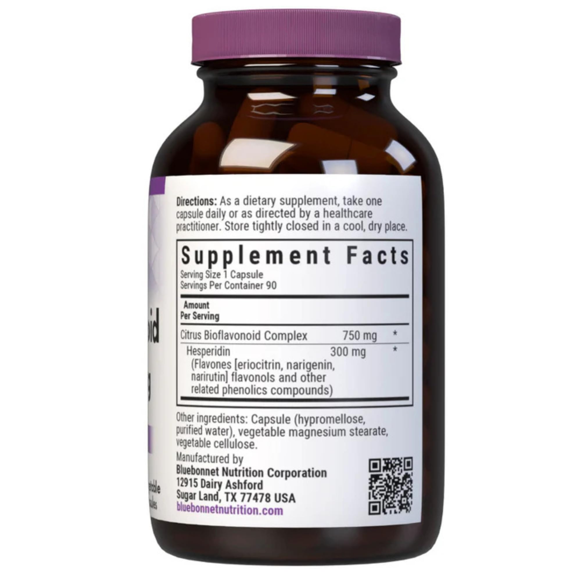 BlueBonnet Citrus Bioflavonoid Complex 750mg side view showing capsule