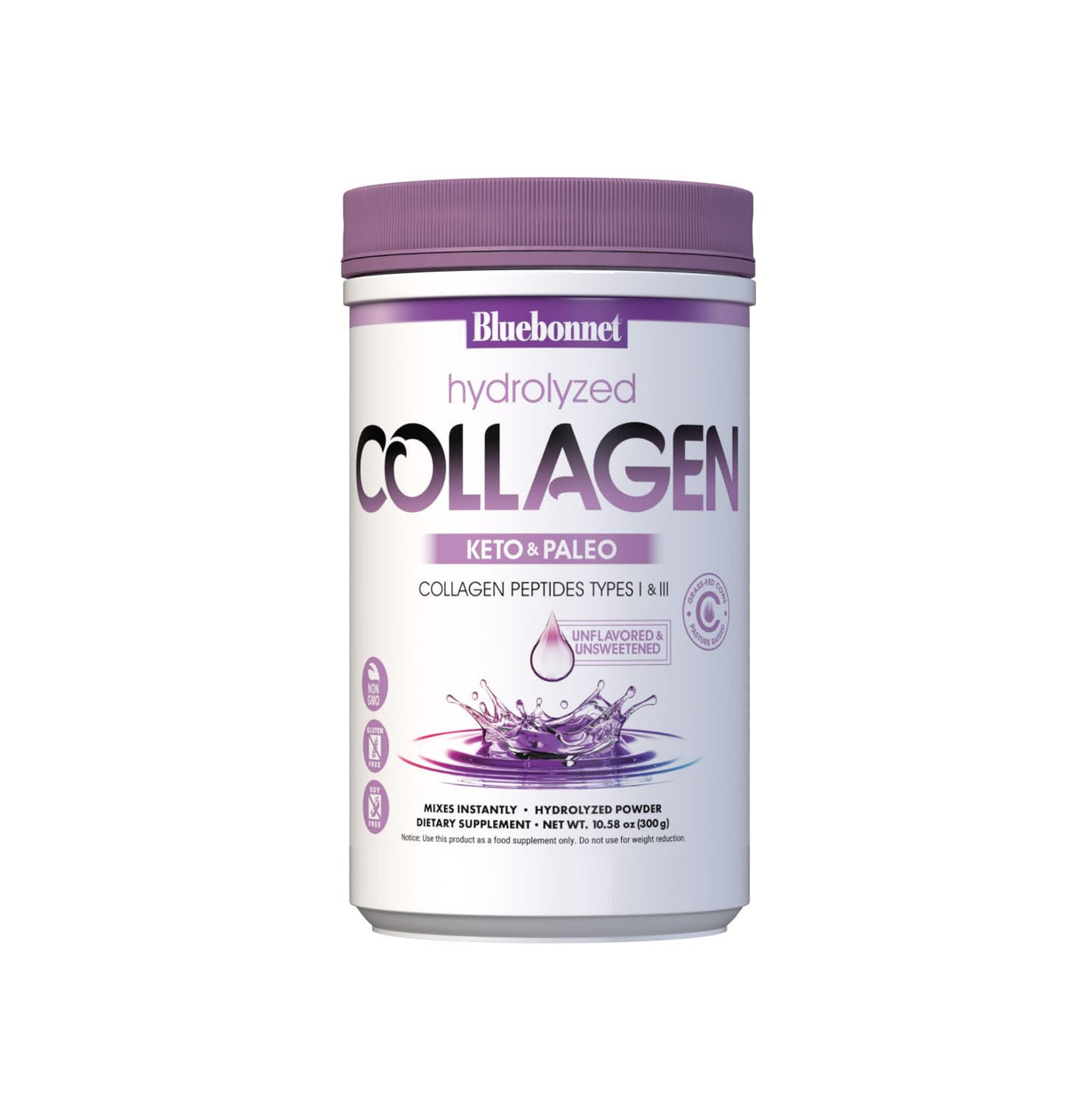 BlueBonnet Collagen Peptides 390g front view