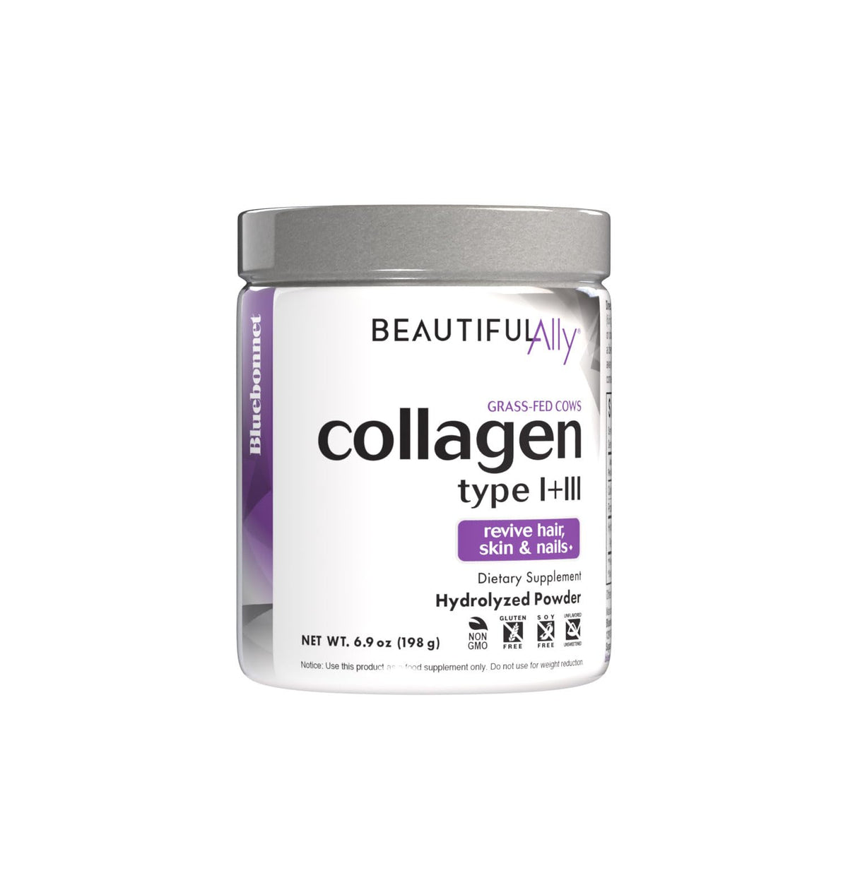 BlueBonnet Collagen Powder 6.9 oz front view with packaging