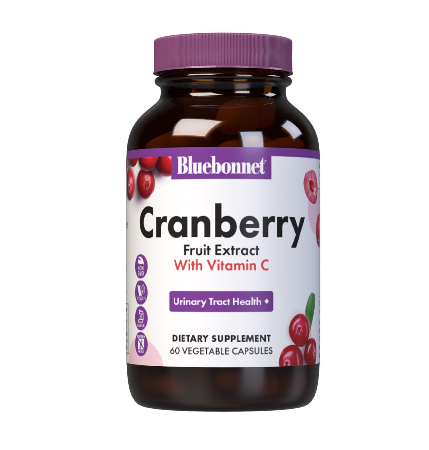 BlueBonnet Cranberry Fruit Extract 500mg capsule bottle front view